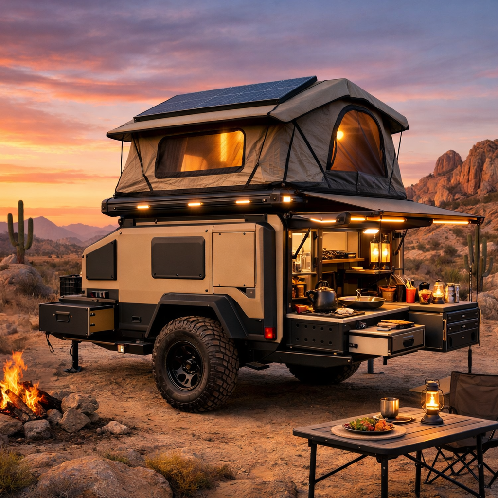 Futuristic Compact Off-Road Camping Trailer product image