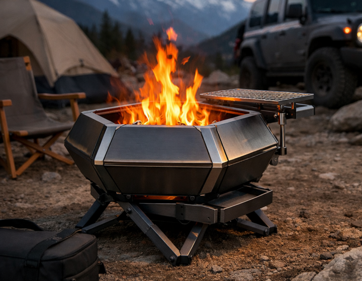 Futuristic Hexagonal Fire Pit